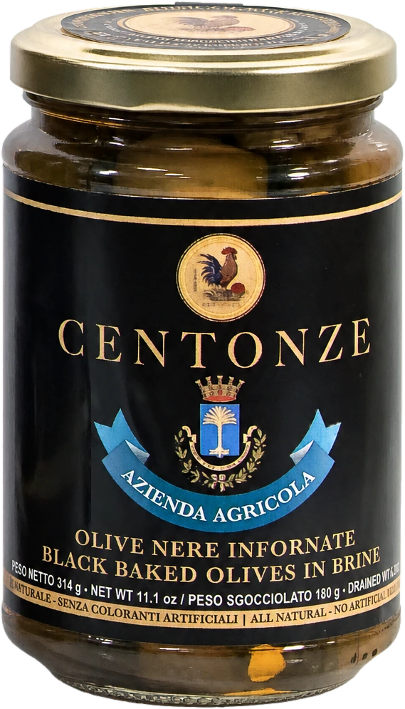 Olives noires « infornate » en saumure — Centonze