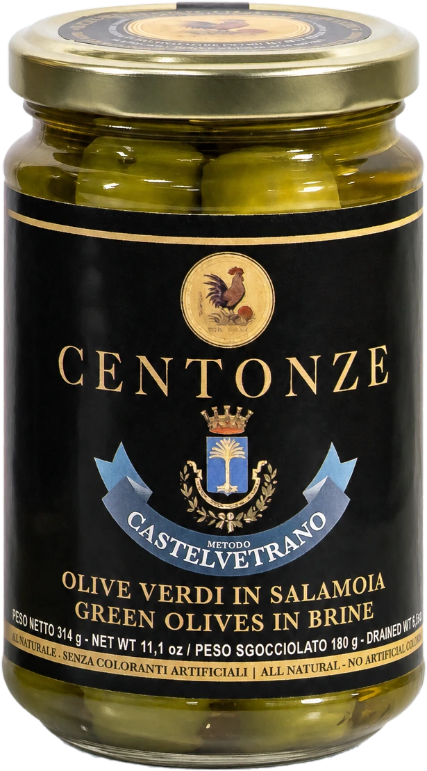 Olives vertes de Castelvetrano en saumure — Centonze