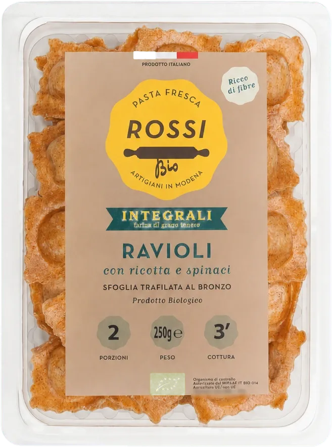 Ravioli intégraux ricotta-épinards BIO — Pasta Fresca Rossi